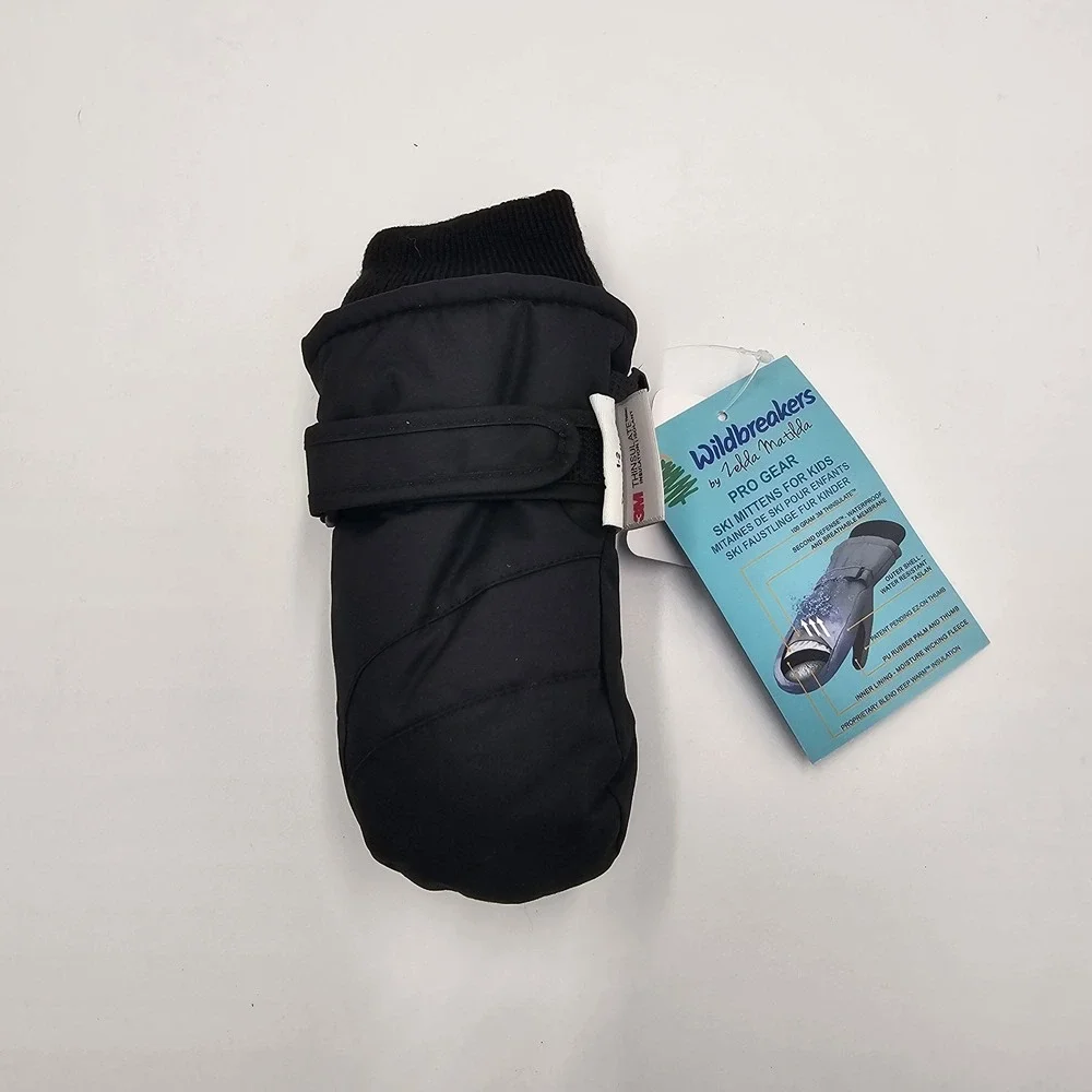 Wildbreakers by Zelda Matilda Pro Gear Kids Ski Mittens Black Waterproof... - Picture 2 of 5